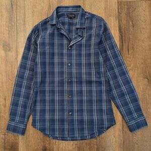 Banana Republic Men's Small Stretch Tailored Slim Fit‎ Plaid Button Up Shirt